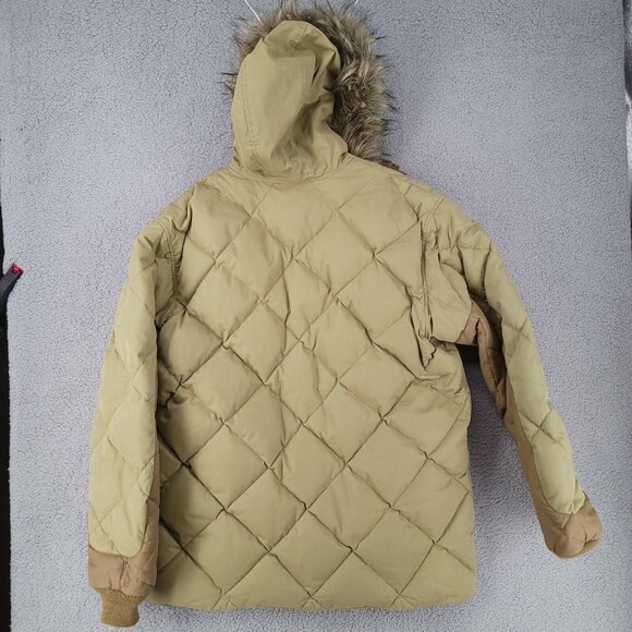 Eddie Bauer Goose Down Jacket Faux Fur Hood/Face 650 Fill Power Geddes Parka L - Picture 4 of 12